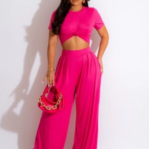 Σετ crop top με παντελόνα